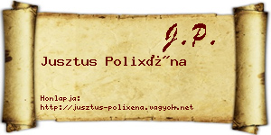 Jusztus Polixéna névjegykártya